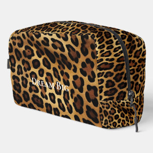 Neceser Cream Gold Brown Black Leopard Animal Print