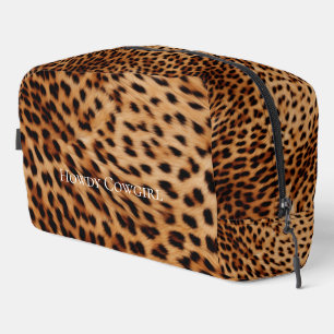 Neceser Cream Tan Brown Leopard Print