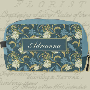 Neceser Crema y Azul Floral Art Nouveau