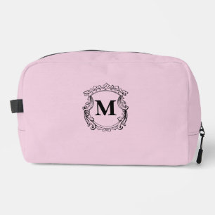 Neceser Crest de monograma personalizado rosa claro