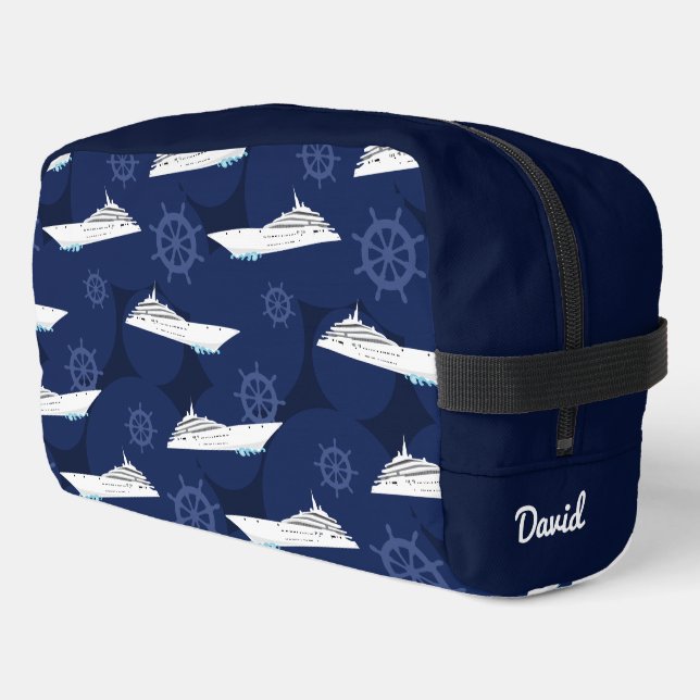 Neceser Cruising Cruise Ship Personalised Blue and White (Esquina izquierda)