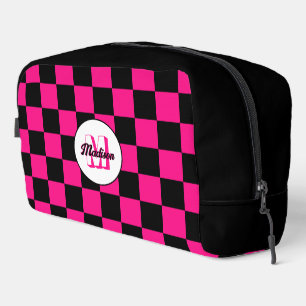 Neceser Cuadrada Rosa caliente Negro geométrico retro Mono