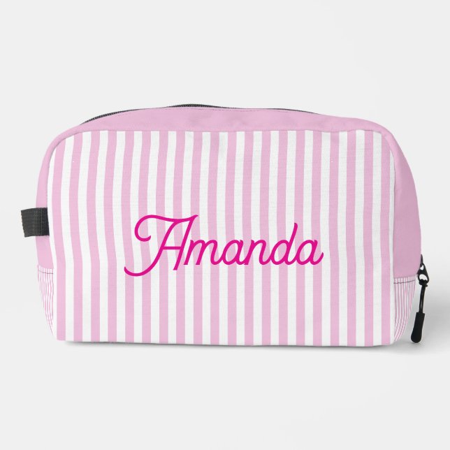 Neceser Custom Bridesmaid Striped Cosmetic Bag (Anverso)