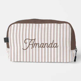 Neceser Custom Bridesmaid Striped Cosmetic Bag