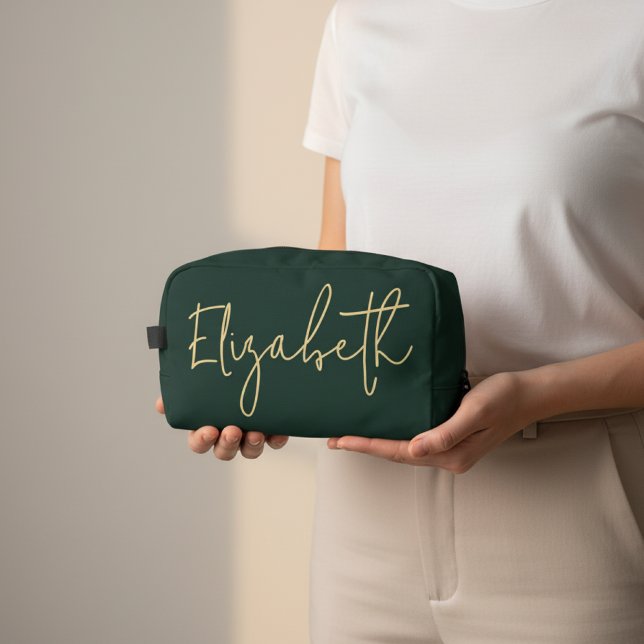 Neceser Custom Green Cosmetic Pouch Gift for Mom & Grandma (Custom Travel Pouch Gift for Mom, Grandma, Sisters, Girls & Teachers | Birthday, Graduation gift,)