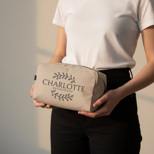 Neceser Custom Name Cosmetic Bag for Bachelorette Party (Personalized Bridesmaid Toiletry Bag | Custom Name Makeup Bag for Bridal Shower Gift & Maid of Honor)