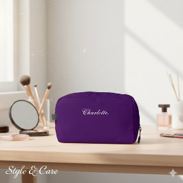 Neceser Custom Name Elegant Deep Purple Dopp Kit
