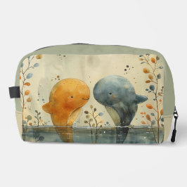 Neceser Cuta pintura acuática de dos ballenas