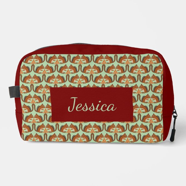 Neceser Cute Chipmunks Personalizado de la boda de otoño (Anverso)
