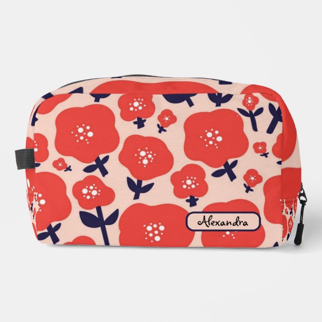 Neceser Cute Floral Seamless Pattern – Red Spring Flowers  (Anverso)