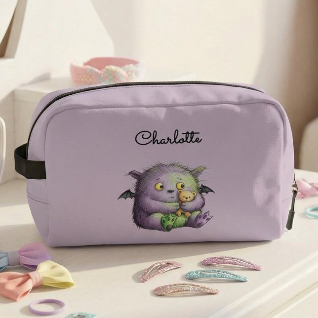 Neceser Cute Purple Green Fluffy Monster Buddy (Subido por el creador)