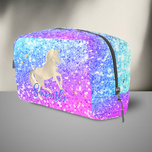 Neceser Cute unicornio rosa Glitter arcoiris monograma dor