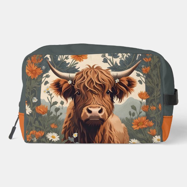 Neceser Cute Vintage Highland Cow  (Reverso )