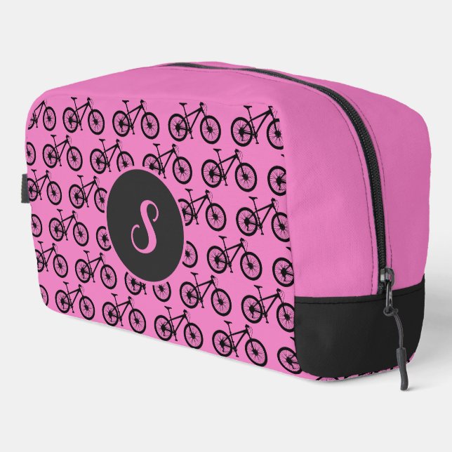 Neceser Cyclist Pink Bike Patterned Personalised Monogram (Esquina derecha)