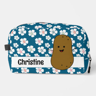 Neceser Daisy Flowers Ocean Blue Brown Personalizado