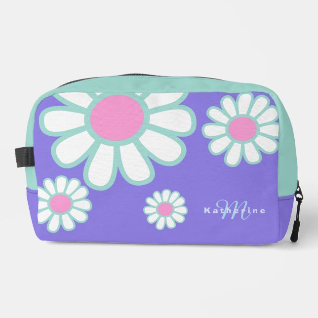 Neceser Daisy Monograma Simple Morado (Anverso)