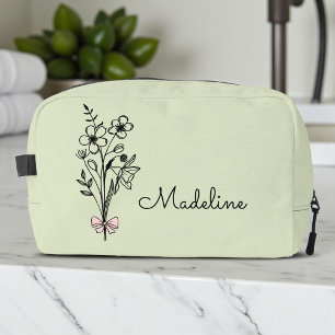 Neceser Dama de Honor Floral Personalizada Verde Musgo
