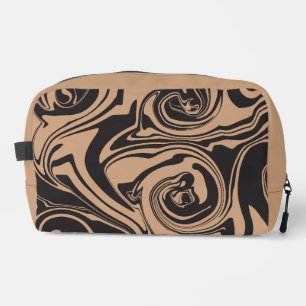Neceser Derrame en retro de color beige y negro, remolino 