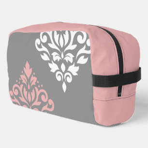 Neceser Desplazar el arte Damask I gris blanco rosado