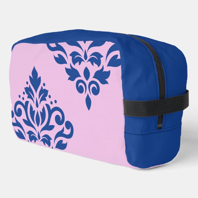 Neceser Desplazar el arte de Damask I azul sobre rosa (Esquina izquierda)