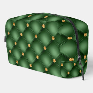 Neceser Diamante Verde y Dorado Acolchado