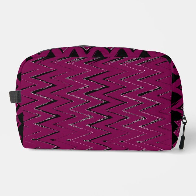 Neceser Diseño abstracto de zigzag de vino (Anverso)