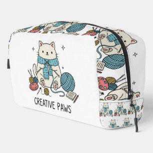 Neceser Diseño de Accesorios de Tejido de Gatito Blanco Ar