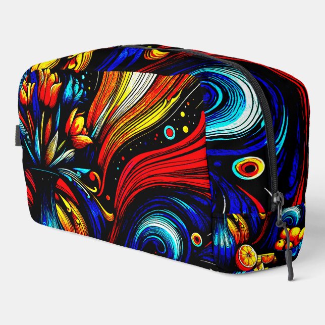 Neceser Diseño de flores abstractas coloridas (Esquina derecha)