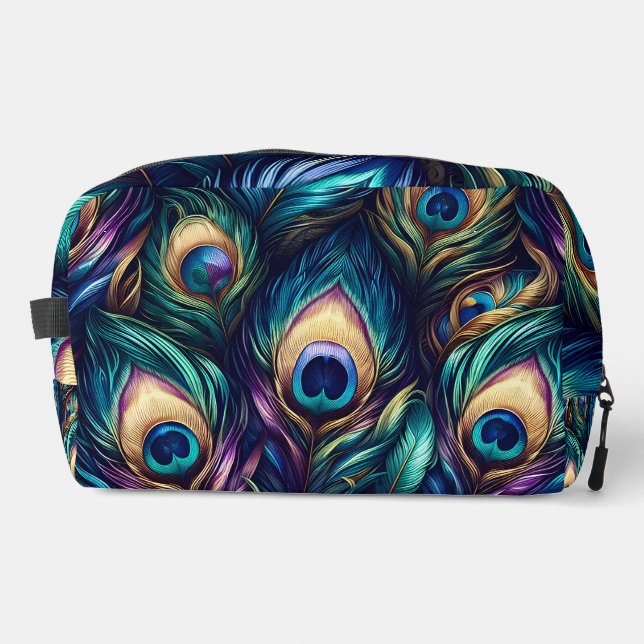 Neceser Diseño de plumas de pavo real único (Anverso)