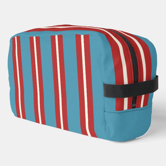 Neceser Diseño moderno con patrón de rayas rojas y azules  (Esquina izquierda)