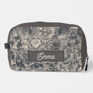 Neceser Diseño Personalizado Elegante Toile de París Negro