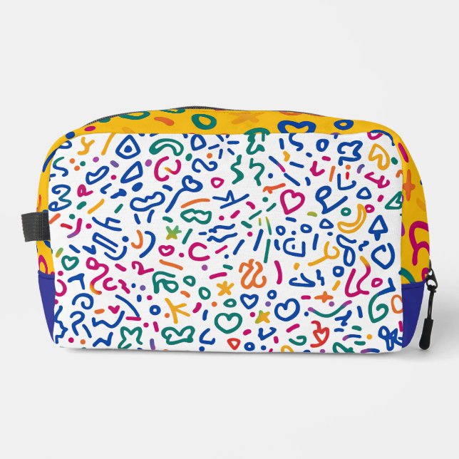 Neceser Divertido doodle de formas vibratorias coloridas (Anverso)