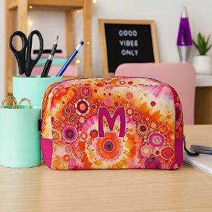 Neceser Divertido Naranja audaz Hot Pink Batik Círculos Pa