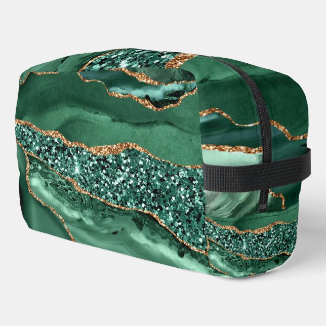 Neceser Dorado Verde Esmeralda Brillo Personalizado Tu Nom (Esquina izquierda)
