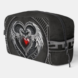 Neceser El corazón plateado con las alas.