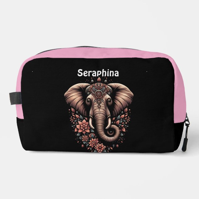 Neceser Elefante vibrante con estampado floral (Anverso)
