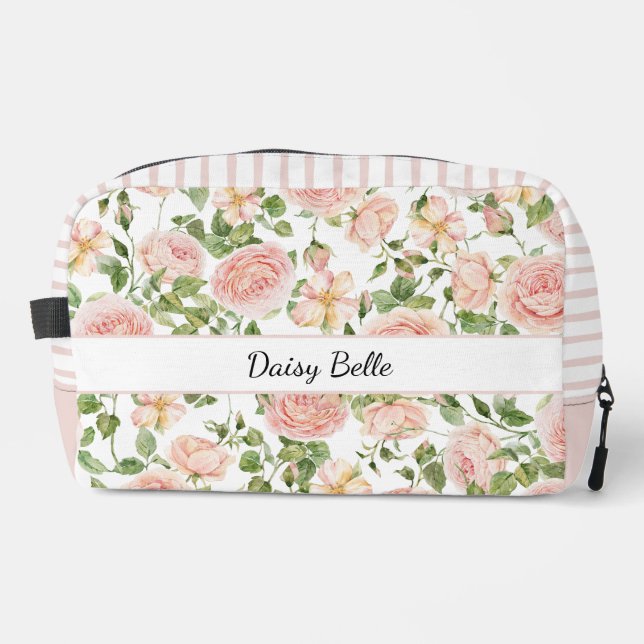 Neceser Elegant Floral Botanical Rose Pink Wedding Pouch (Anverso)
