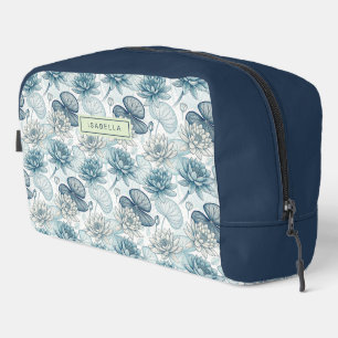 Neceser Elegant Monogram Blue Water Lily and Lotus