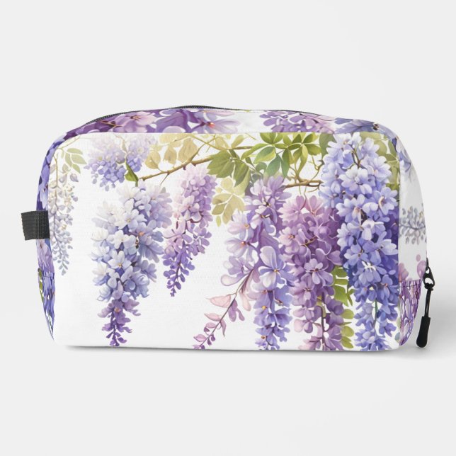 Neceser Elegante color morado glicinia floral (Anverso)