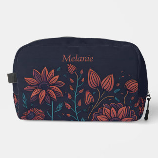 Neceser Elegante floral moderna de color rojo y azul perso