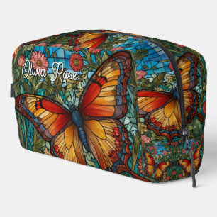 Neceser Elegante jardín de mariposas de vidrio emplomado