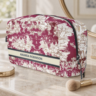 Neceser Elegante lago rojo vintage toile de jouy monograma