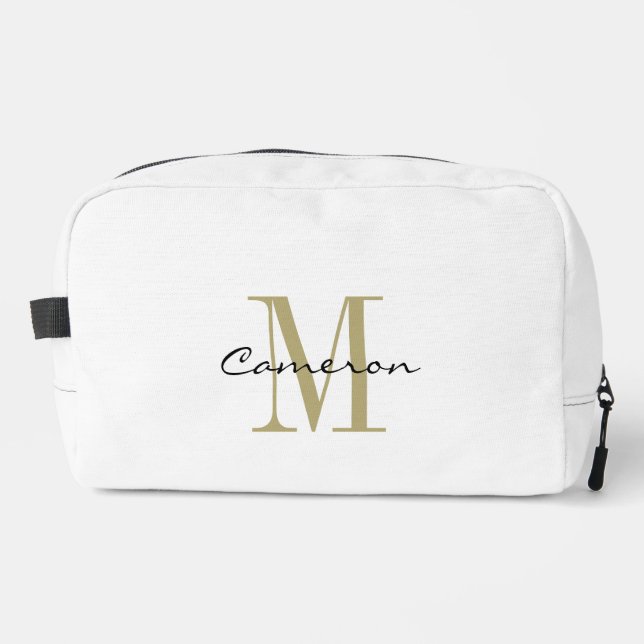 Neceser Elegante Moderno Monograma Personalizado de Oro (Anverso)