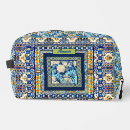 Neceser Elegante monograma de cerámica azul de azulejo