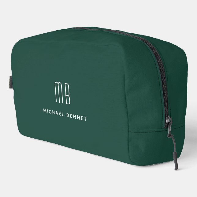 Neceser Elegante Monograma Verde Esmeralda (Esquina derecha)