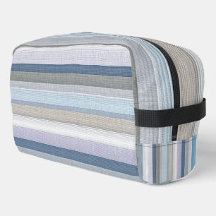 Neceser Elegante patrón de rayas verticales gris azul