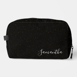 Neceser Elegante patrón negro con estrellas y nombre perso