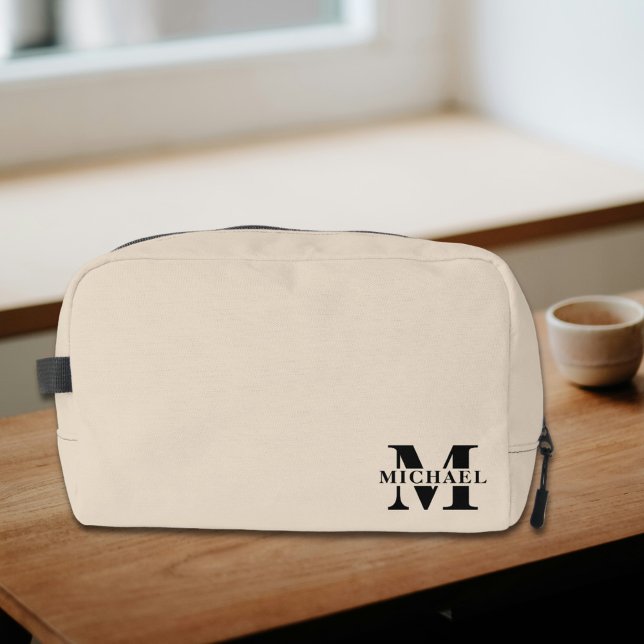 Neceser Elegante regalo Minimalista monogramado | Beige (Subido por el creador)