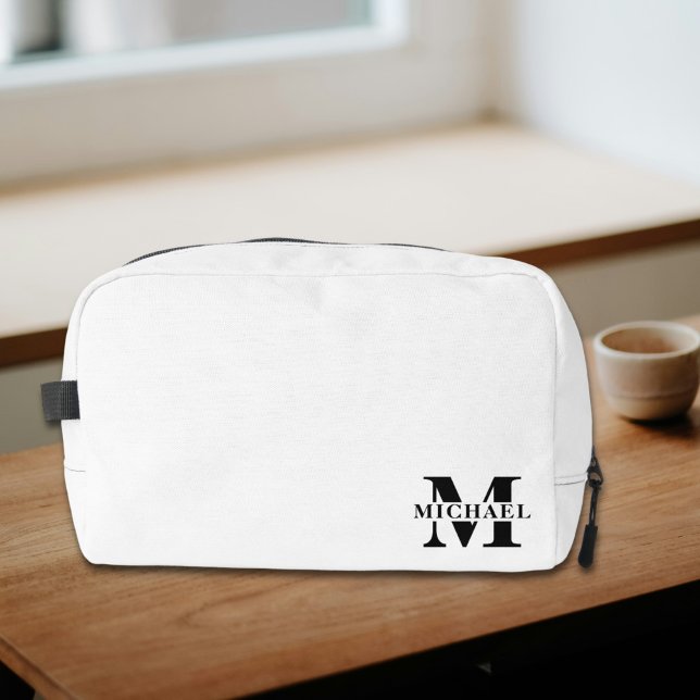 Neceser Elegante regalo Minimalista monogramado | Blanco (Subido por el creador)
