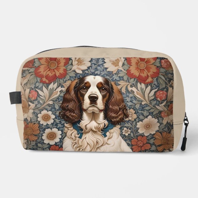 Neceser Elegante Spaniel sobre fondo floral (Anverso)